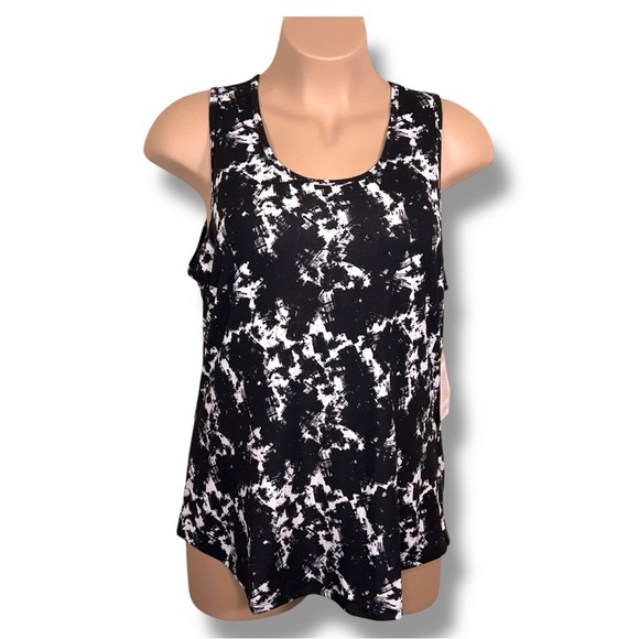NEW XXXL LULAROE BLACK WHITE TANK TOP SLEEVELESS STRETCH ABSTRACT PRINT - Picture 1 of 14